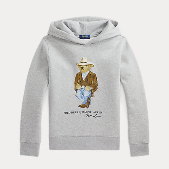 Ralph Lauren Tops - RALPH LAUREN Polo Bear Fleece Hoodie Cowboy NEW WITH TAGS